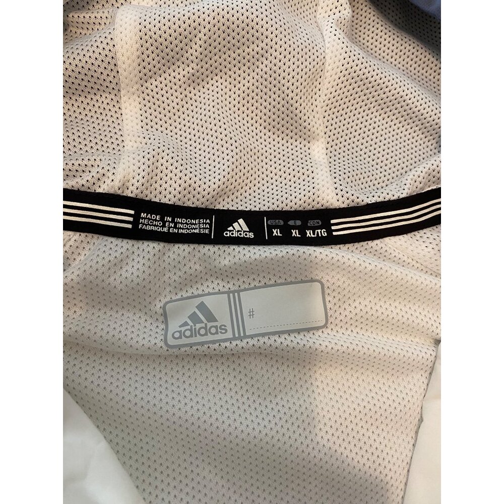 NWT Adidas Anorak Jacket White Hooded Pullover Windbreaker Central XL - Picture 3 of 13